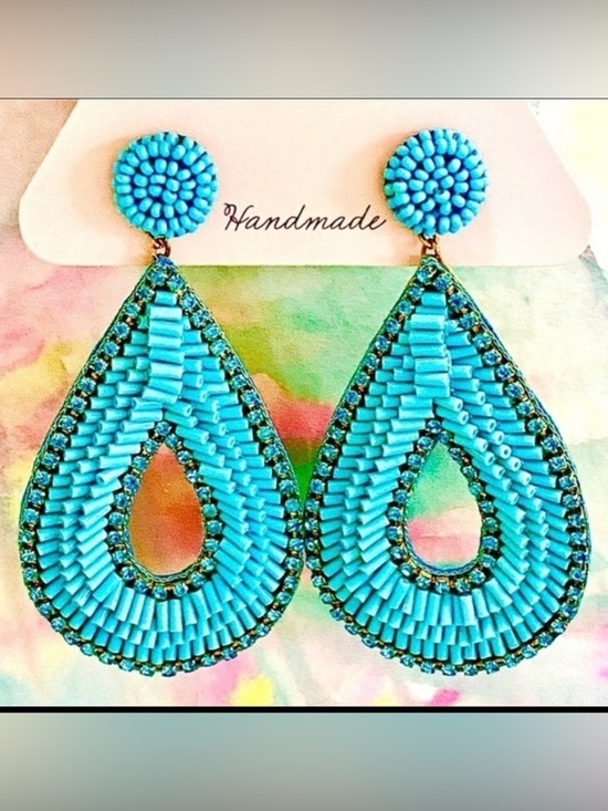 Anthropologie Jewelry - 🌟 HOST PICK 🌟 Like New Anthropologie Deepa Gurnani Turquoise Hoop Chande…